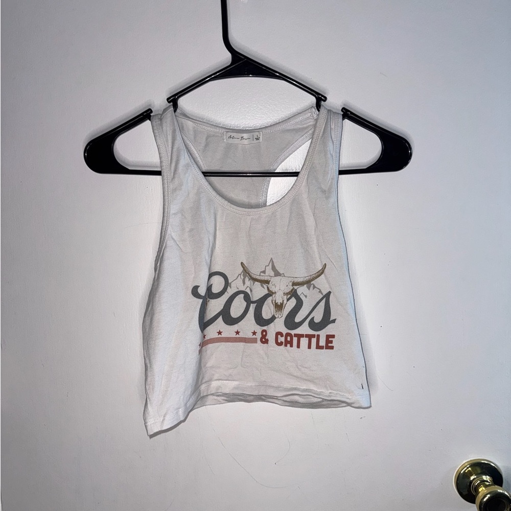 Active Basic White Crop Coors & Cattle Tank